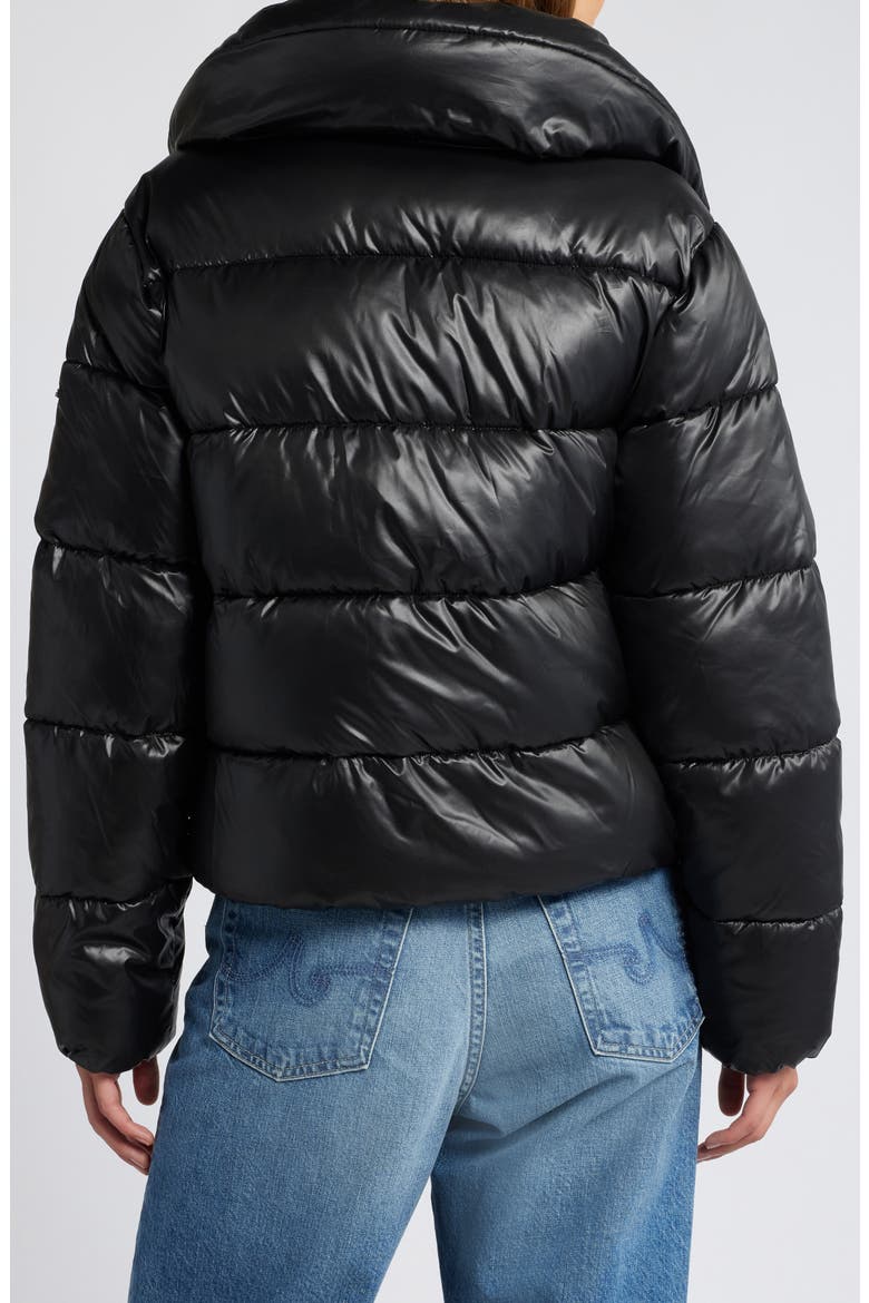 Water Resistant Crop Puffer Jacket, Alternate, color, BLACK