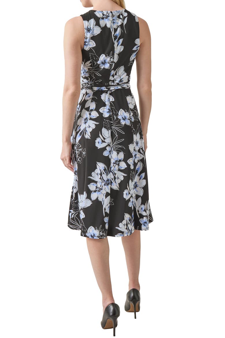 Flora Floral Print Sleeveless Dress, Alternate, color, BLACK MULTI