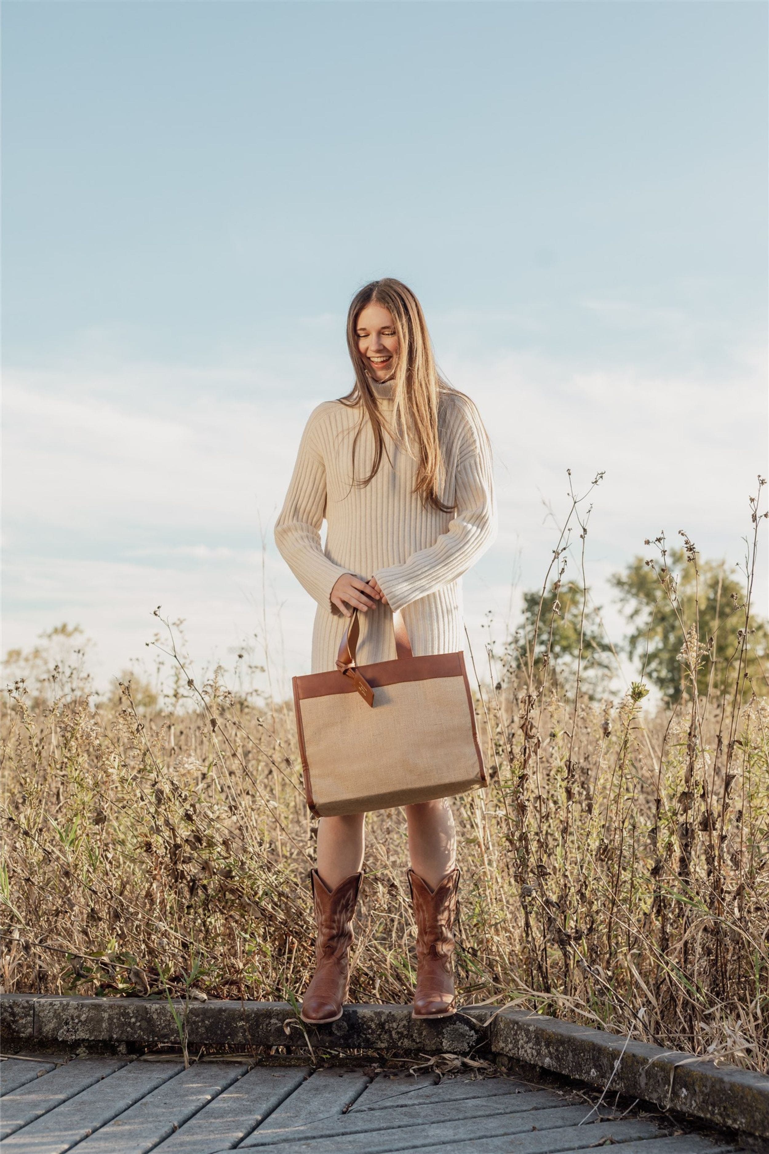 Jute Trim Box Tote, Alternate, color, Sahara
