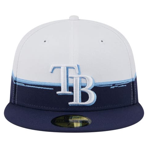 Men's New Era  Navy/White Tampa Bay Rays Paint Stroke 59FIFTY Fitted Hat
