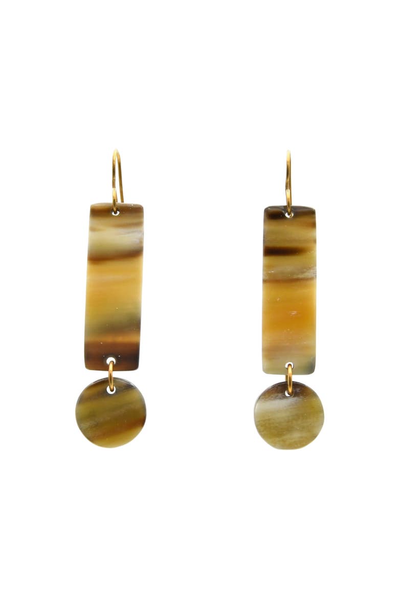 Exclamation Point Earrings, Alternate, color, Brown