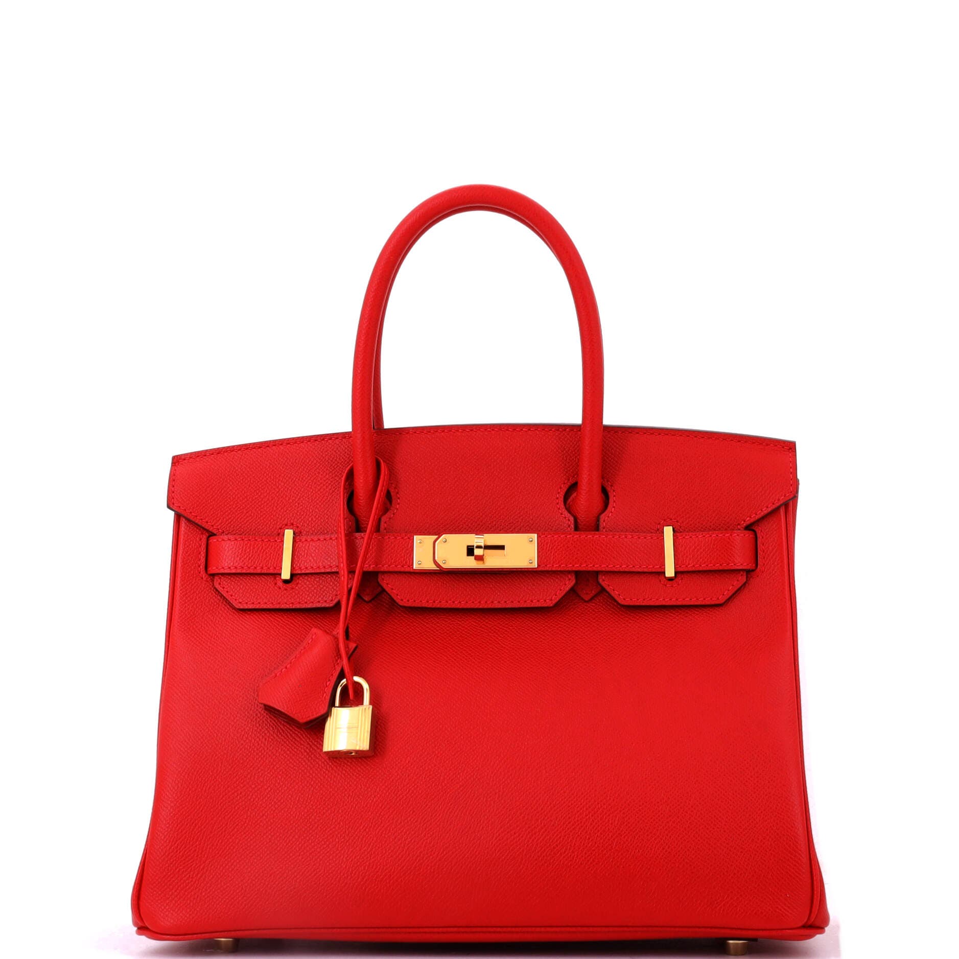Pre-Owned Hermes Birkin Handbag Red Epsom with Gold Hardware 30, Main, color, Rouge Vif