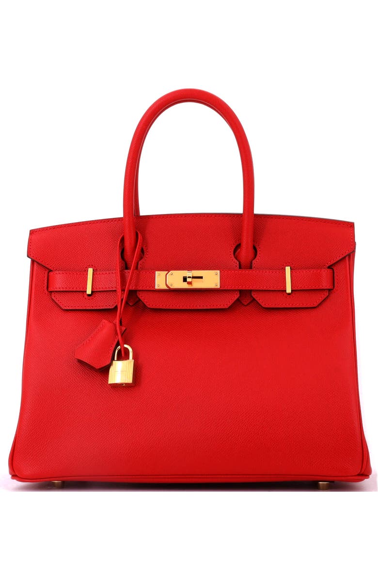 Pre-Owned Hermes Birkin Handbag Red Epsom with Gold Hardware 30, Main, color, Rouge Vif