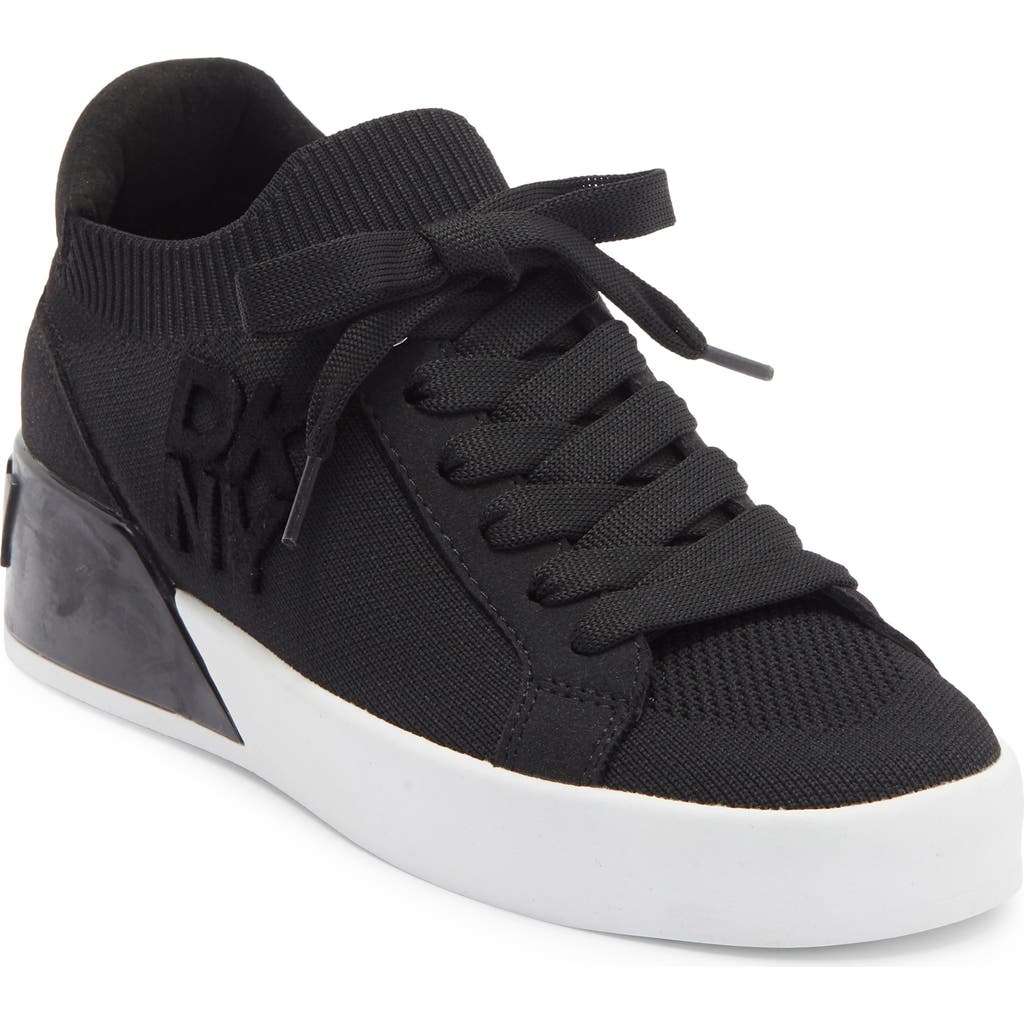 Dkny Mallory Knit Sneaker In Black