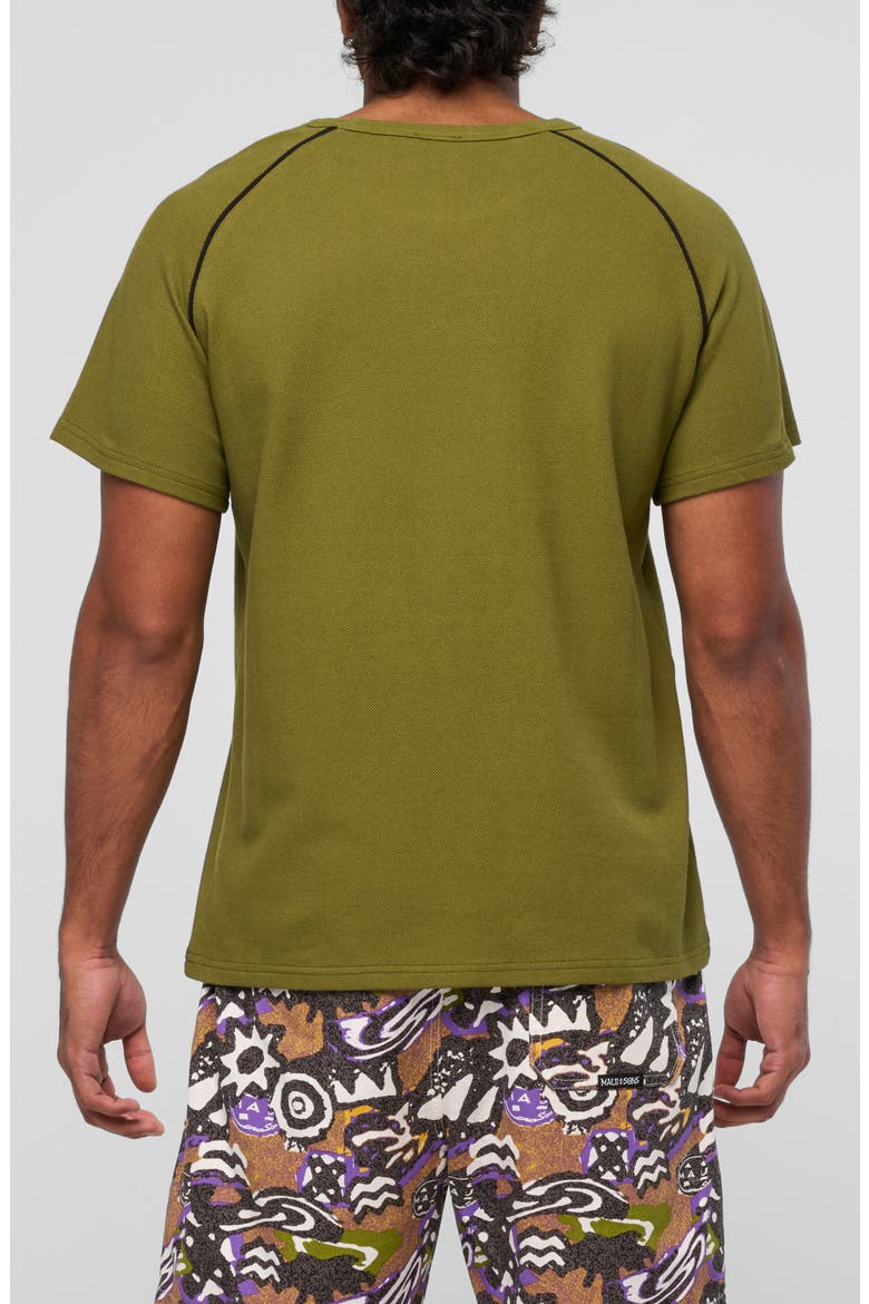 Embroidered Logo Raglan Sleeve Cotton T-Shirt, Alternate, color, OLIVE