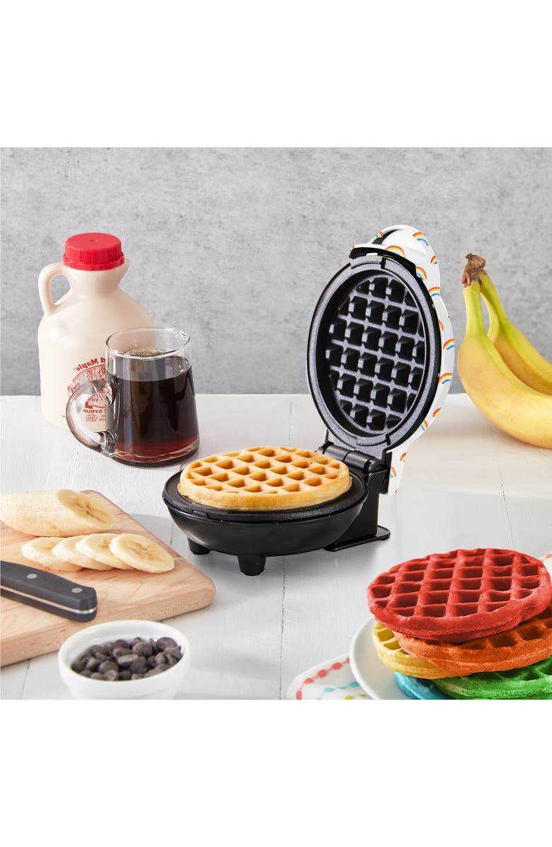 Dash Rainbow Print Mini Waffle Maker, Alternate, color, 