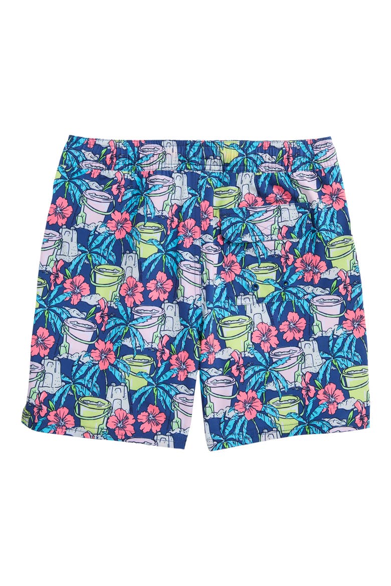 Kids' Chappy Beach Print Swim Trunks, Alternate, color, MOONSHINE