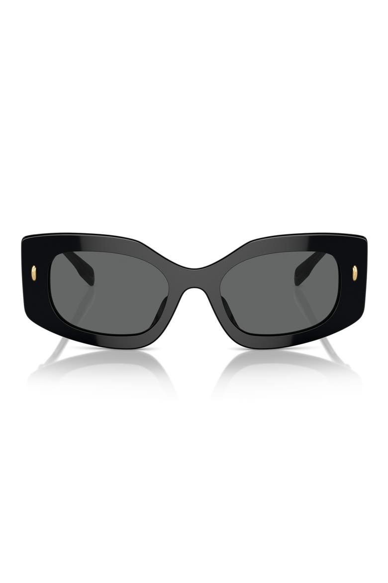 50mm Irregular Sunglasses, Main, color, BLACK