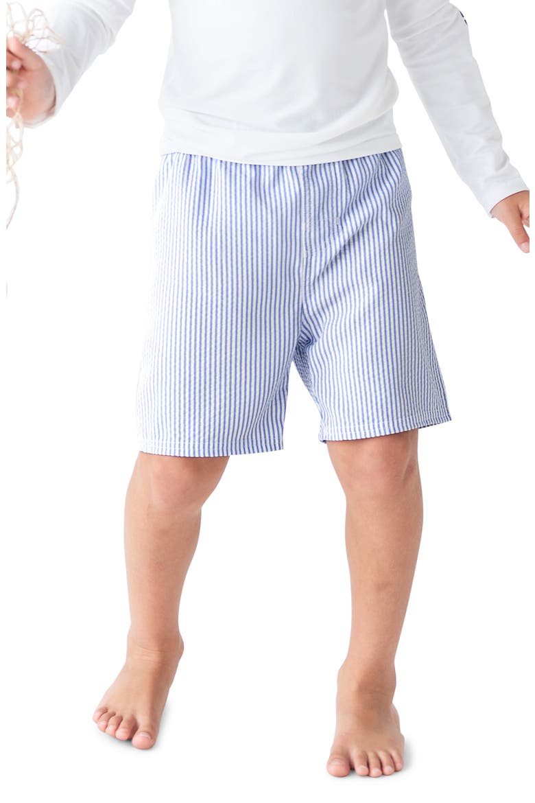 Kids' Seersucker Stripe Swim Trunks, Alternate, color, BLUE