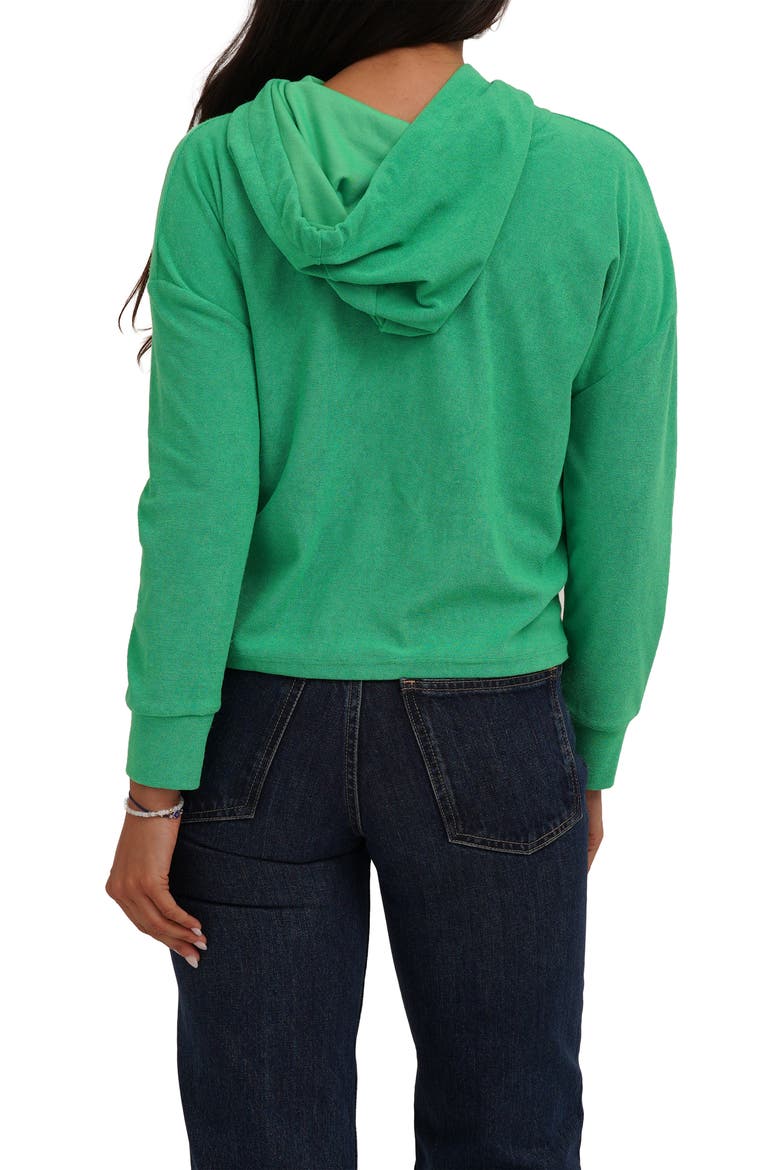 Terry Drawstring Hoodie, Alternate, color, GREEN