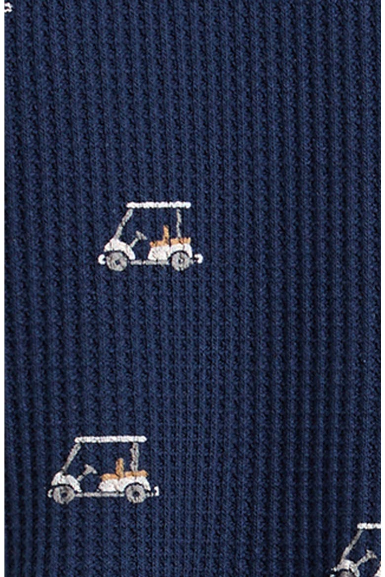 Golf Cart Thermal Organic Cotton Blend T-Shirt & Shorts Set, Alternate, color, NAVY