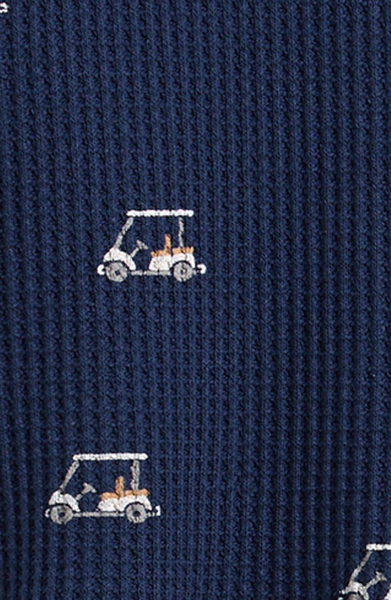 Petit Lem Golf Cart Thermal Organic Cotton Blend T-Shirt & Shorts Set, Alternate, color, Navy