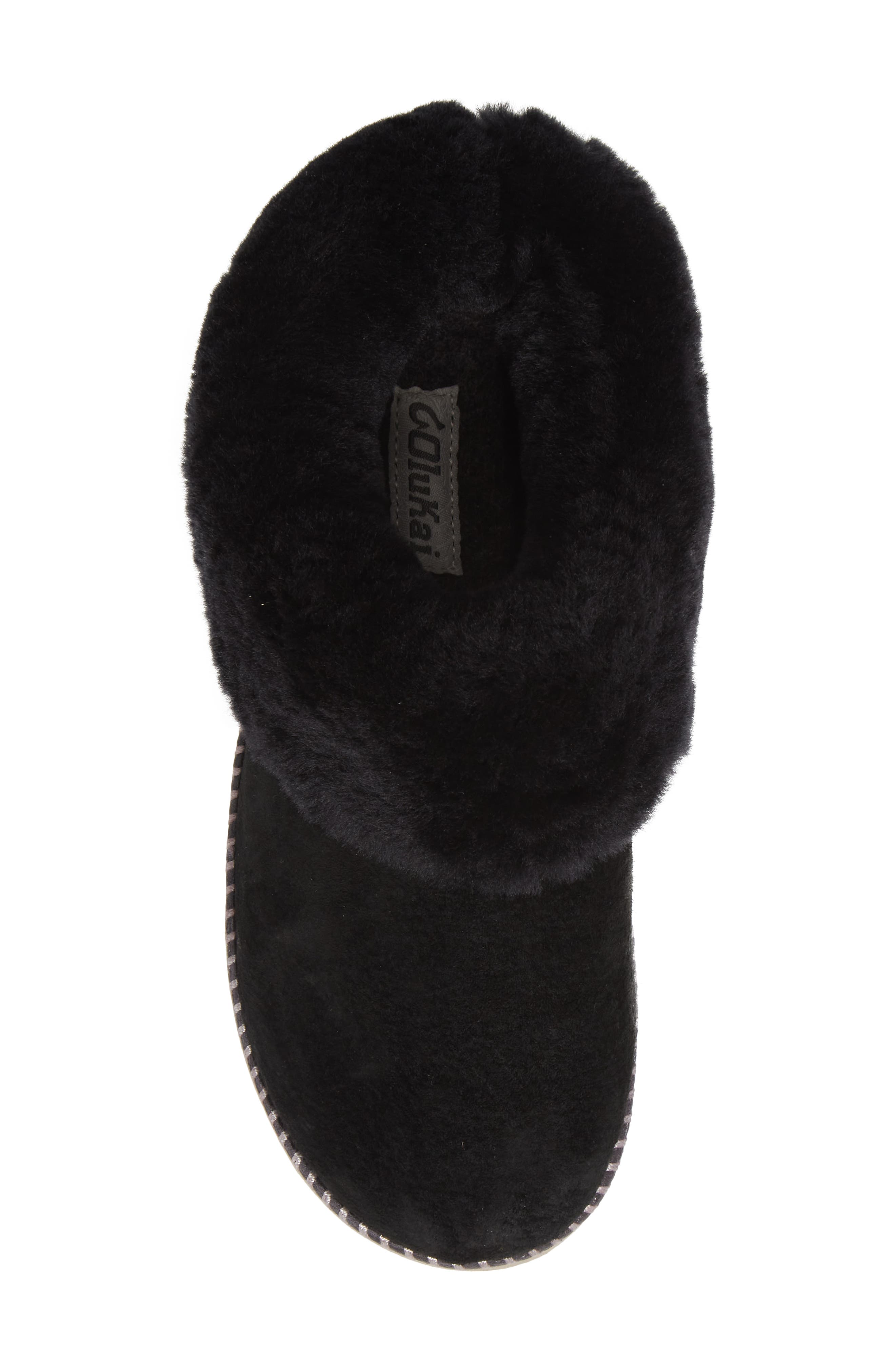 OluKai Ku'i Genuine Shearling Slipper, Alternate, color, Black/ Fog