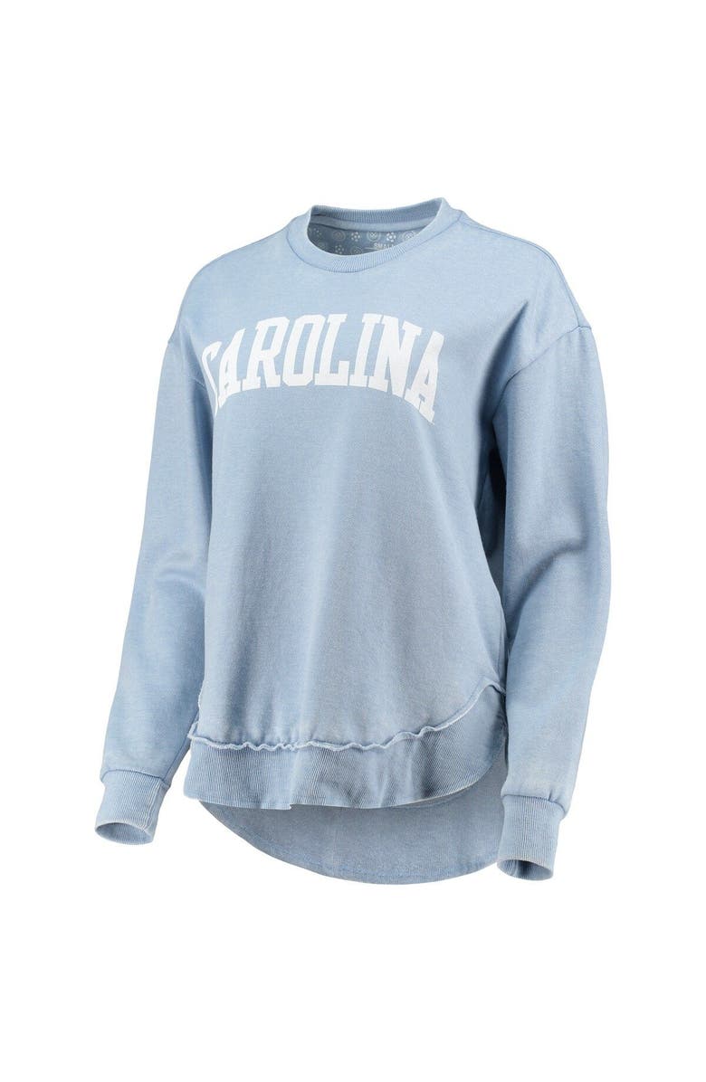 PRESSBOX Women's Pressbox Light Blue North Carolina Tar Heels Vintage Wash Pullover Sweatshirt, Alternate, color,