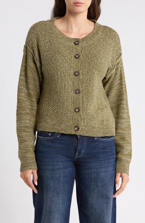 Textured Crewneck Cardigan