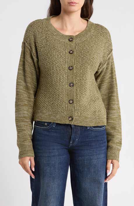 Textured Crewneck Cardigan