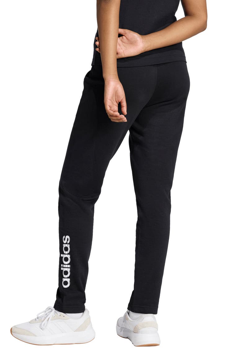Essentials Linear French Terry Pants, Alternate, color, BLACK/ WHITE