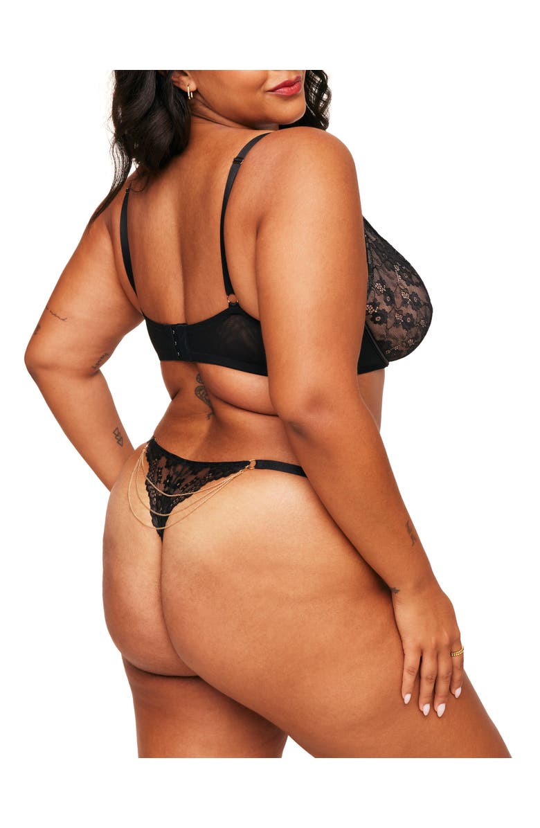 Adore Me Elyza Thong Panties, Alternate, color, Black