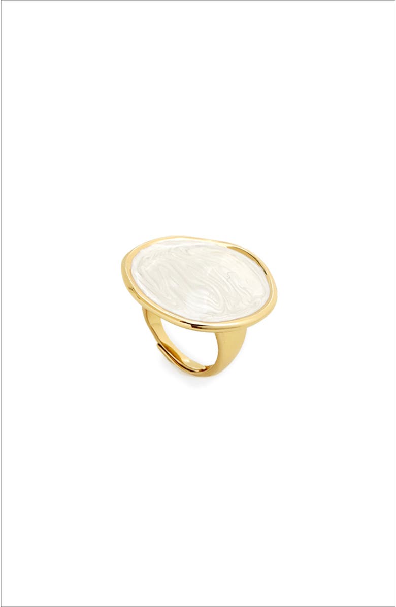 RETRO CHIC Ripple Ring, Main, color, White & Gold