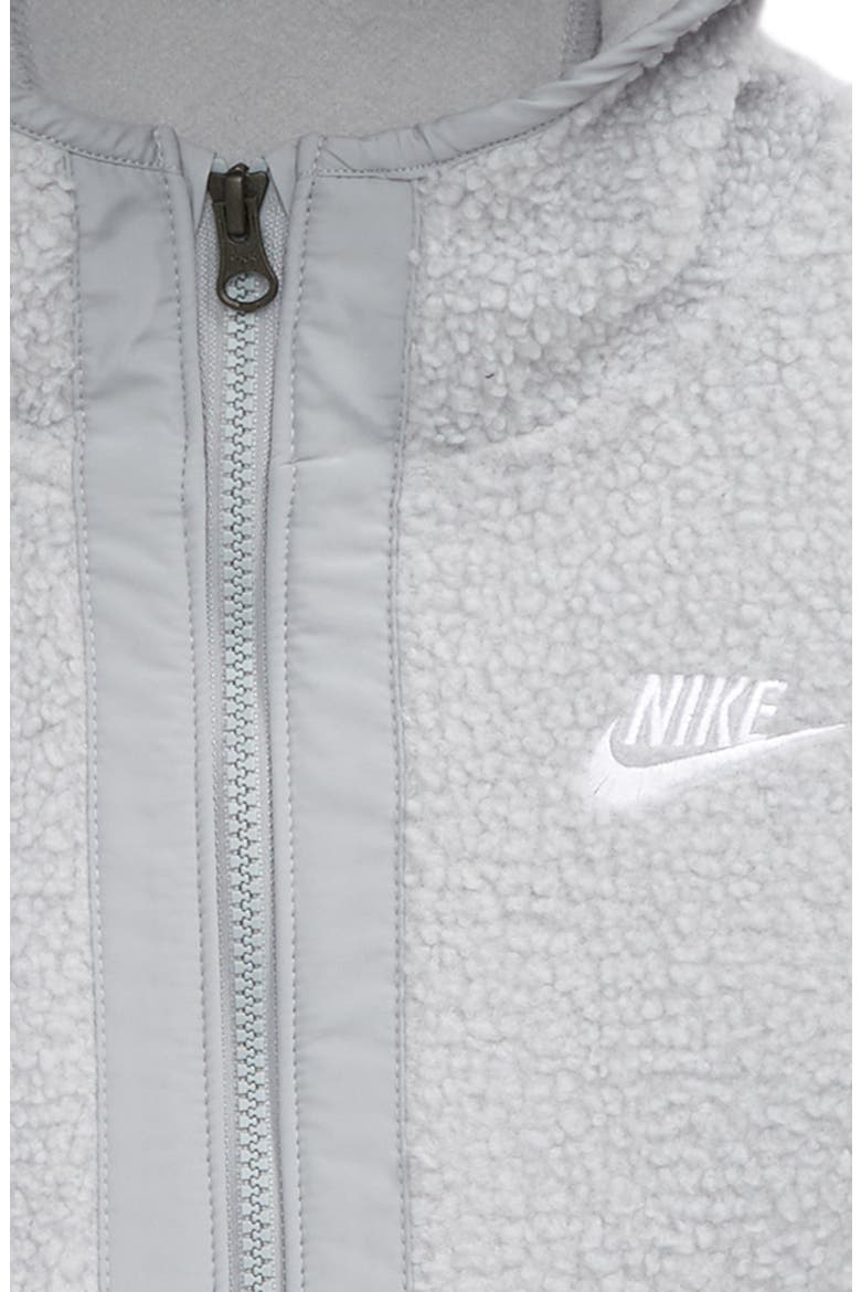 Kids' Zip-Up Brushed Fleece Hoodie, Alternate, color, SMOKE GREY/ WHITE