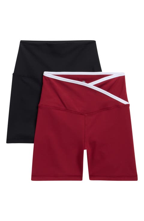 2-Pack Lux High Waist Crossover Bike Shorts