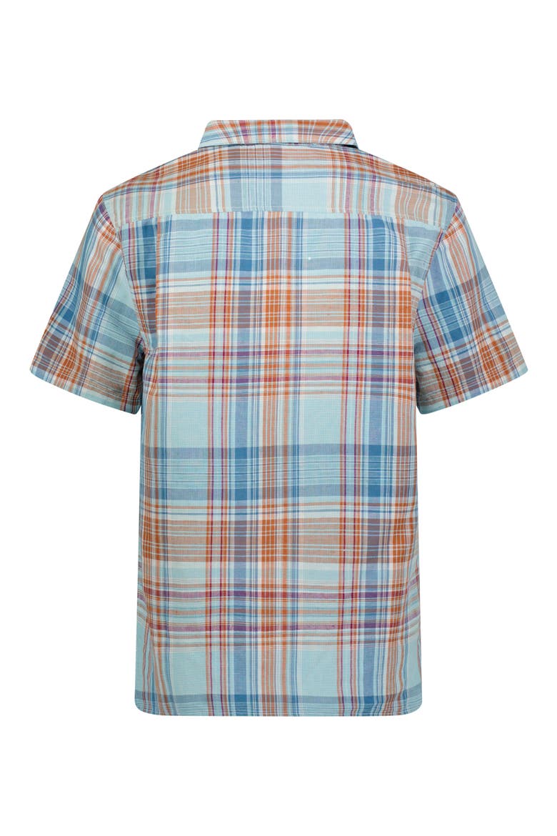 Plaid Notch Collar Button-Up Shirt, Alternate, color, BLUE MULTI PLAID