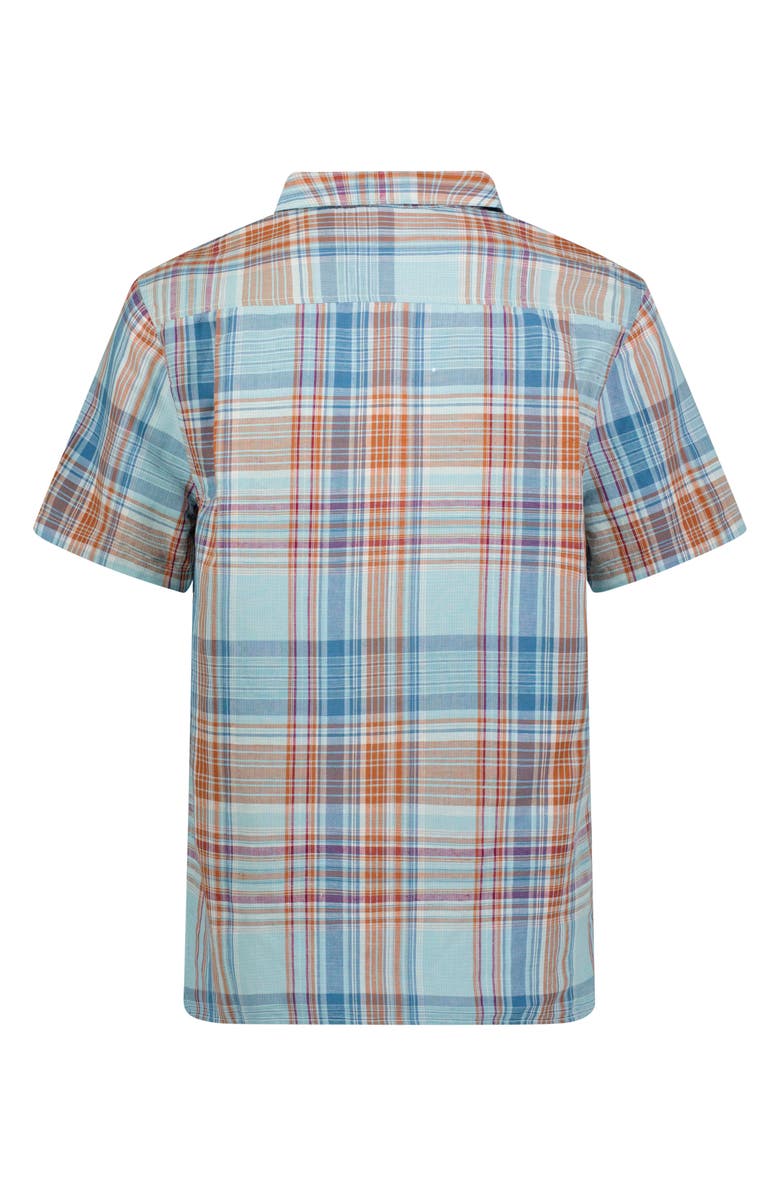 Lucky Brand Plaid Notch Collar Button-Up Shirt, Alternate, color, Blue Multi Plaid