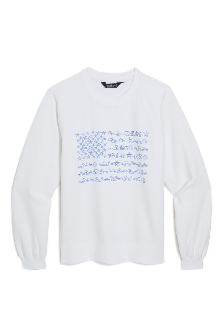 Flag Graphic Sweatshirt, Alternate, color, WHITE CAP