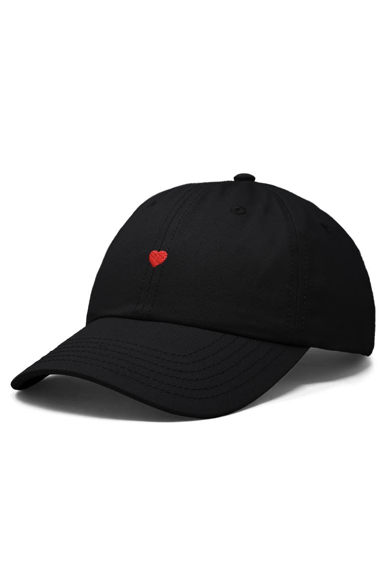 Lil Red Heart Dad Cap, Alternate, color, Black