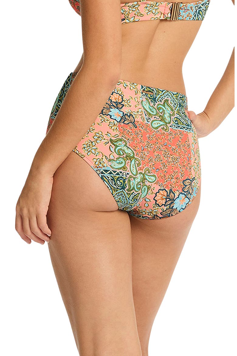 Java High Waist Bikini Bottoms, Alternate, color, CORAL