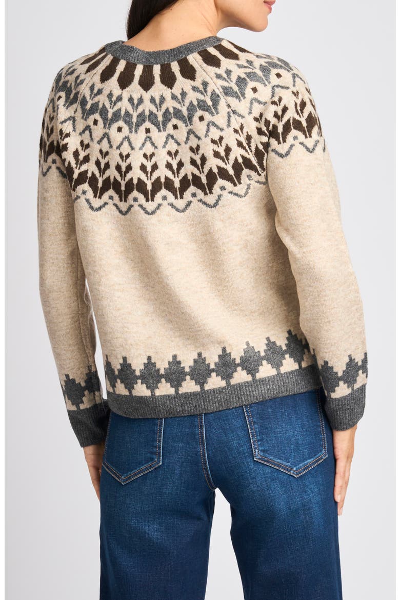 Fair Isle Crewneck Sweater, Alternate, color, OATMEAL
