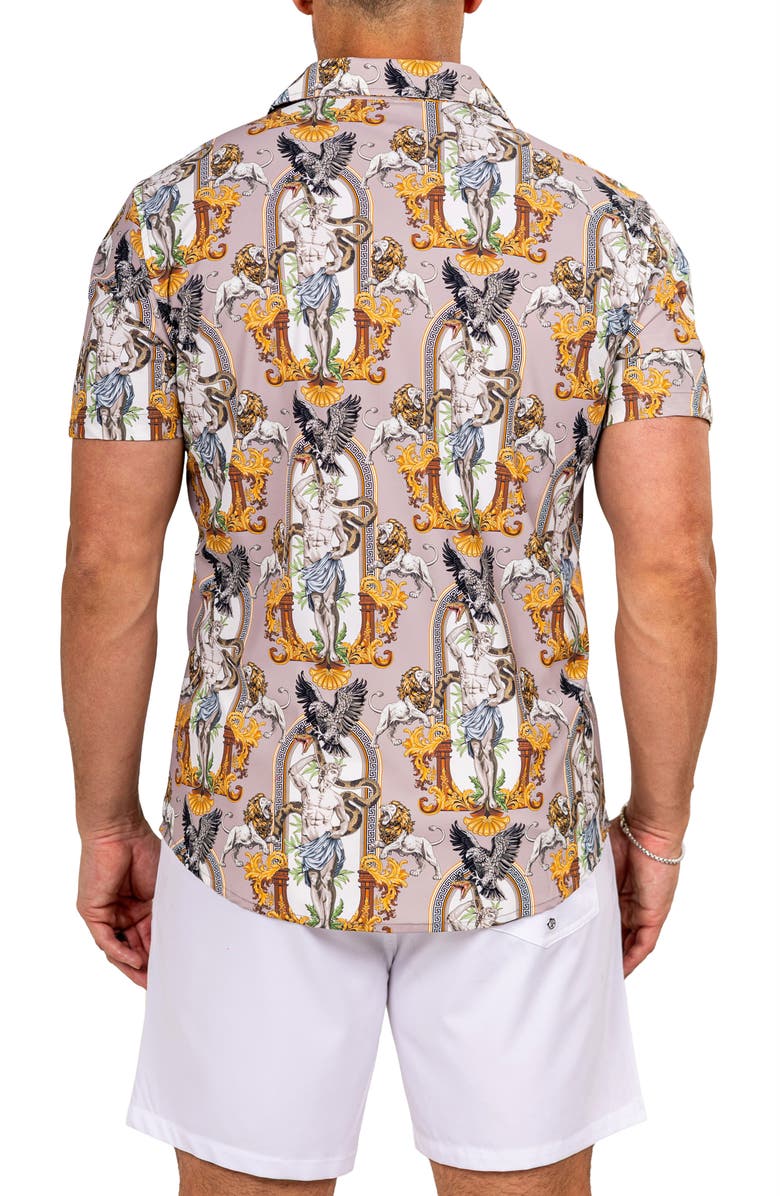 Maceoo Marthy Brown Camp Shirt, Alternate, color, Brown