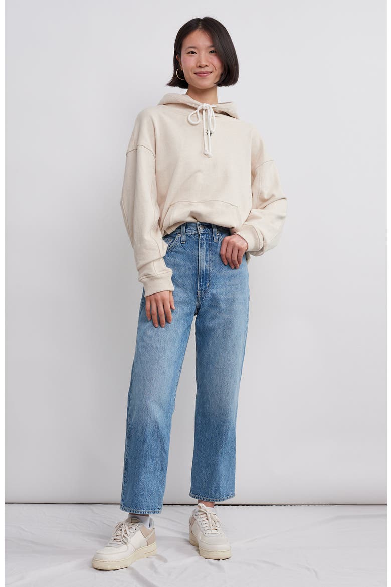 Levi's® WellThread™ Ribcage Ankle Wide Leg Jeans, Alternate, color, MOON STONE INDIGO HEMP
