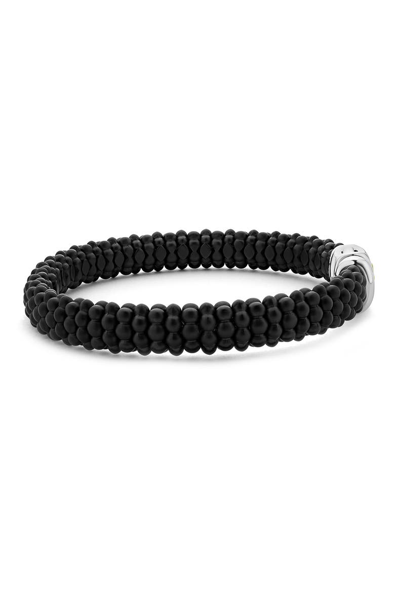 Men's Black Caviar Station Bracelet, Alternate, color, BLACK