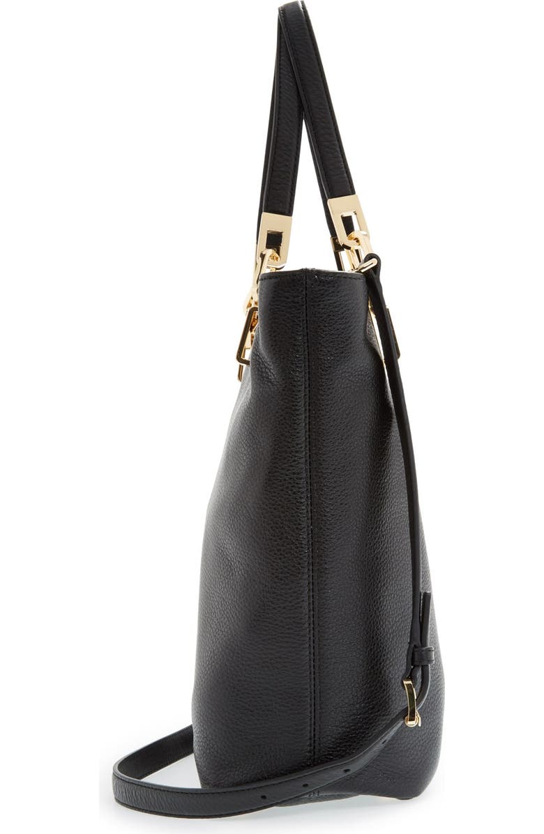MICHAEL Michael Kors 'Medium Brooke' Leather Tote, Alternate, color, Black