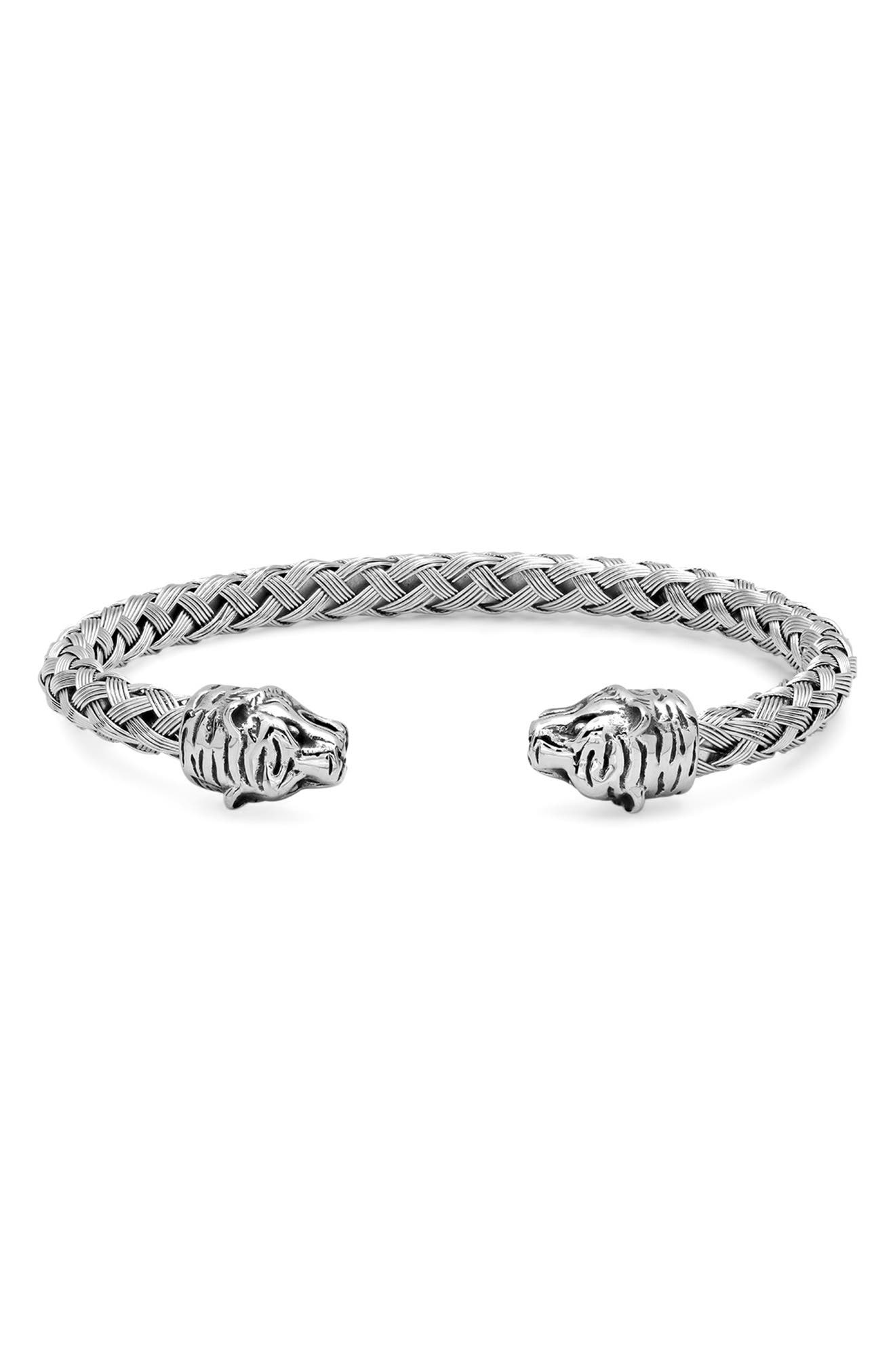 HMY JEWELRY Braided Wire Tiger Cuff Bracelet