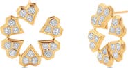 Sara Weinstock Honeycomb Diamond Heart Hoop Earrings