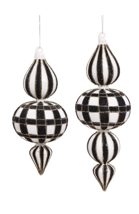 Elegant Fancy Stripes Finial, Set of 4