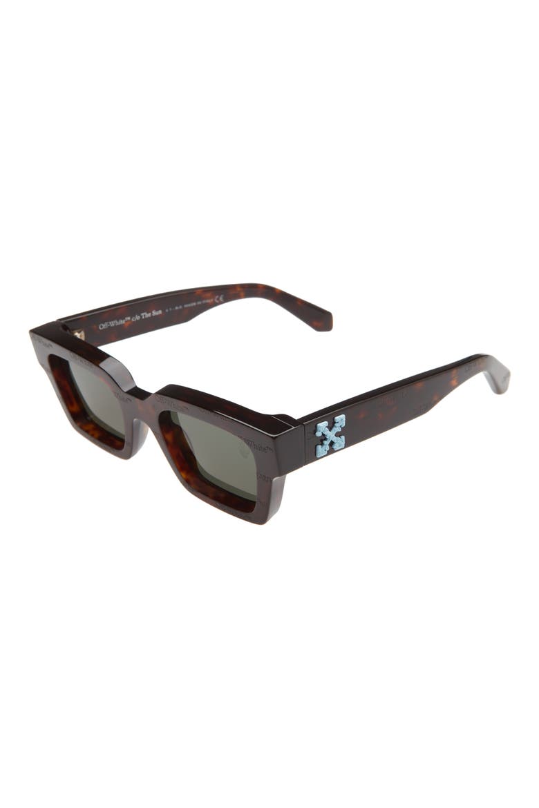 Havana 50mm Logo Rectangular Sunglasses, Alternate, color, HAVANA