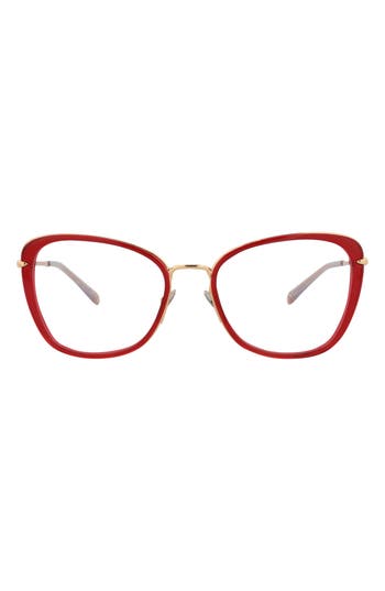 Pomellato 53mm Cat Eye Optical Glasses In Red Gold