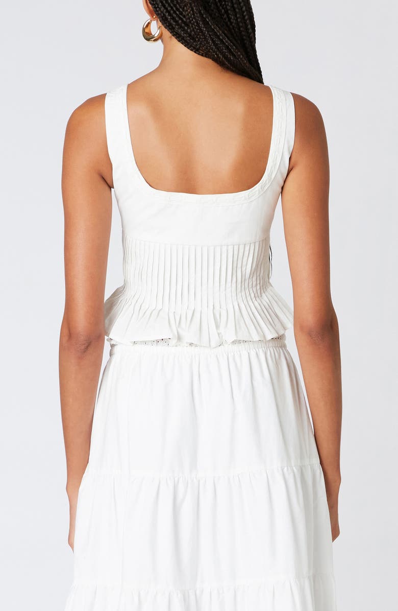 Nia Lemon Cotton Peplum Crop Top, Alternate, color, White