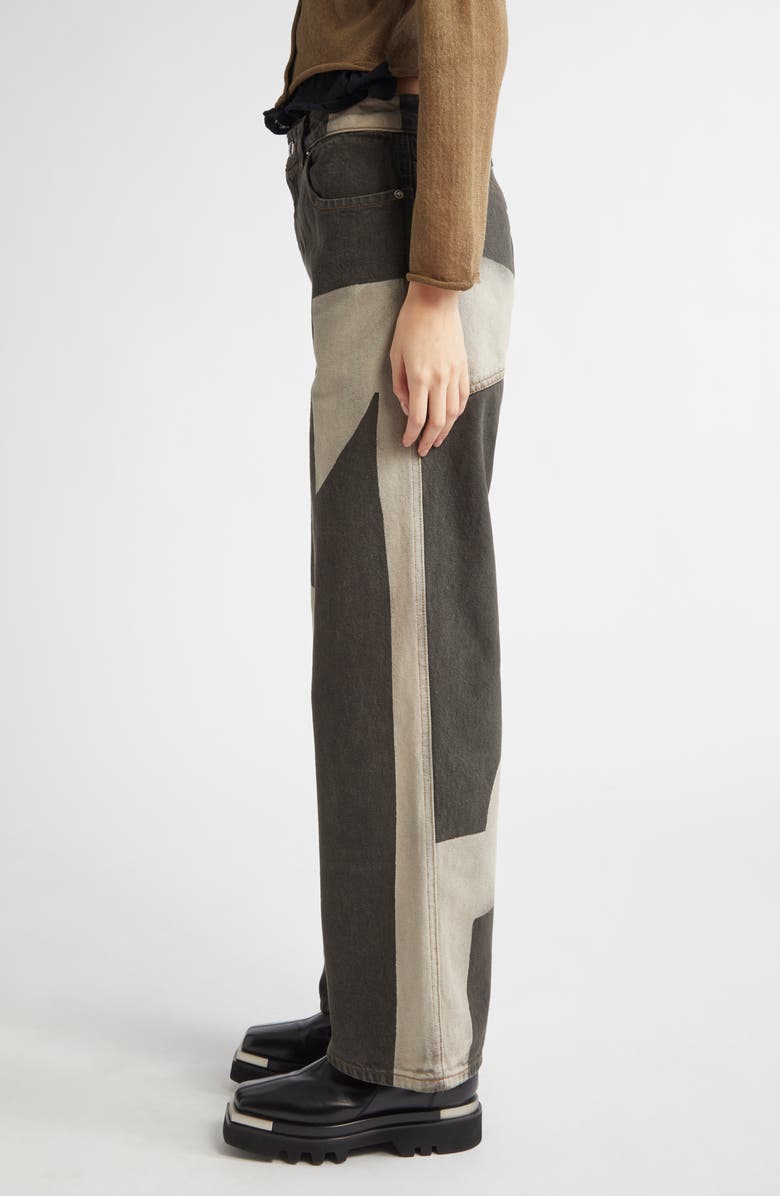 Eckhaus Latta Colorblock Wide Leg Jeans, Alternate, color, 