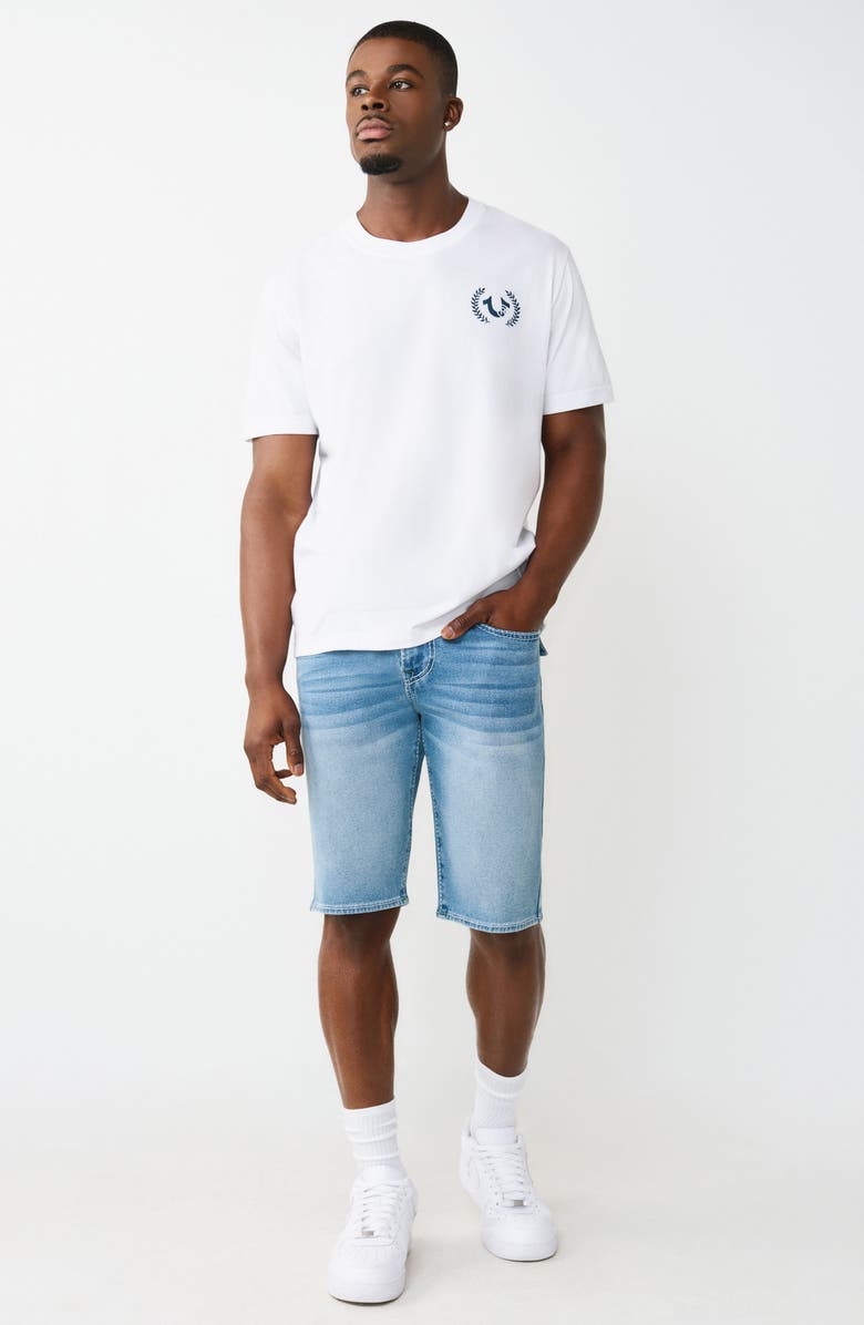 True Religion Ricky Big T Flap Shorts, Alternate, color, Light Pacific Wash