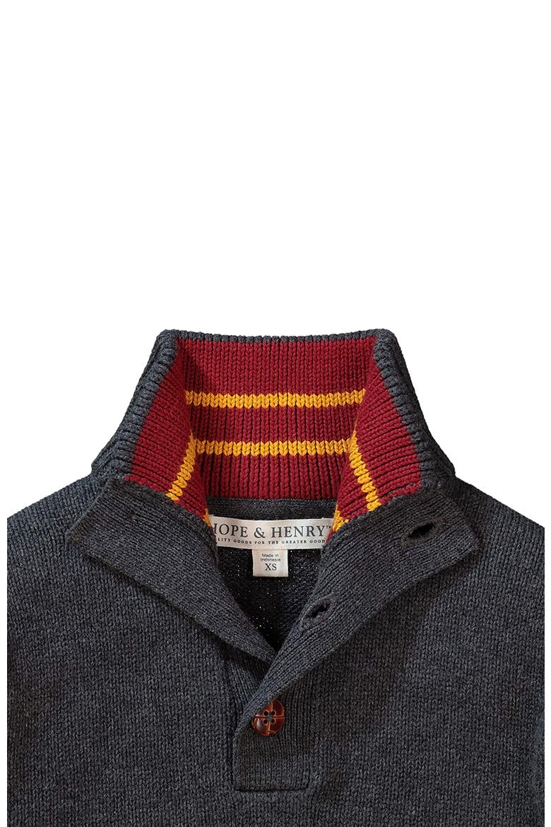 Baby Boys' Mock Neck Button Placket Sweater, Infant, Alternate, color, Dark Heather Grey