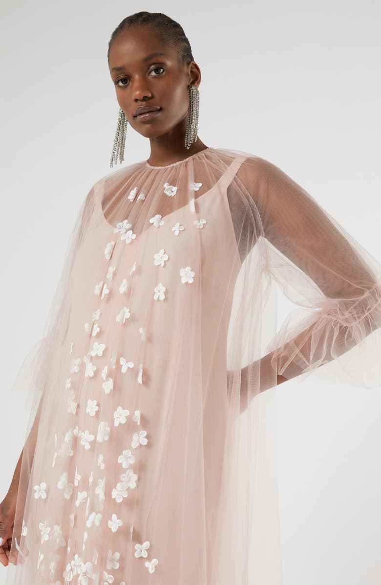 Marina Rinaldi Ecalante Sheer Maxi Dress, Alternate, color, Pink