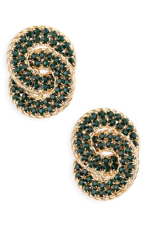 Pavé Crystal Interlocking Circle Drop Earrings