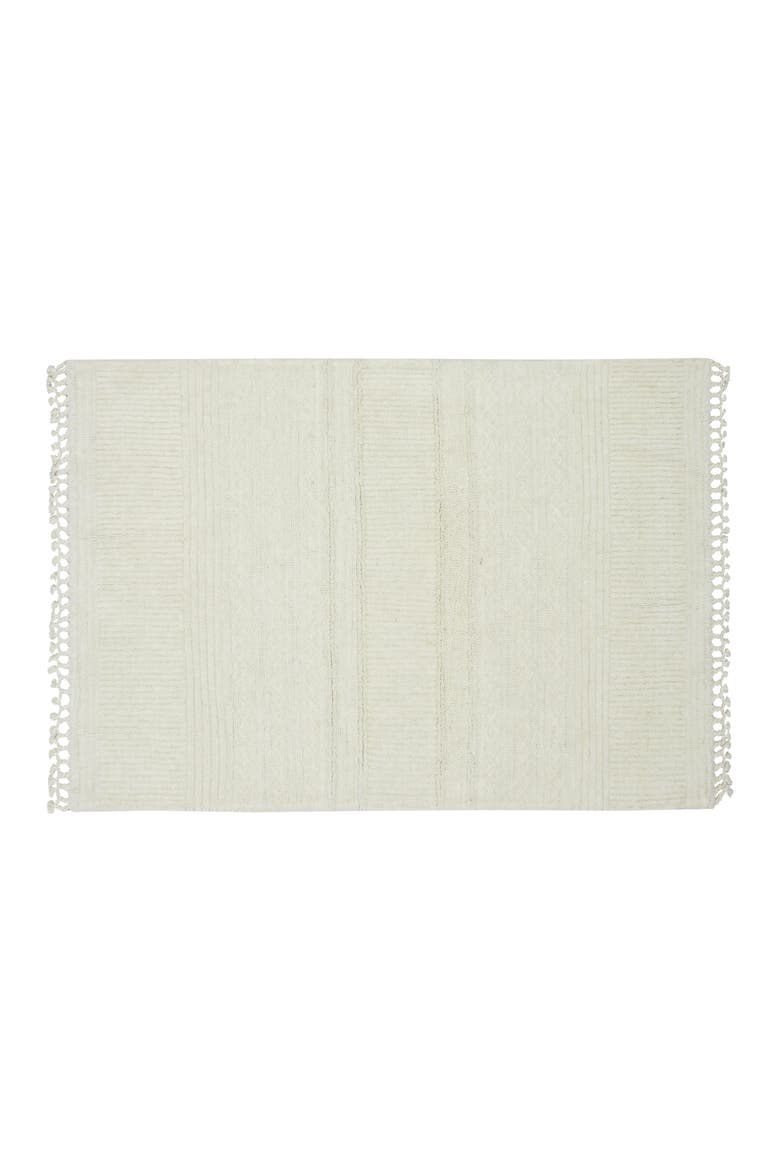 Ari Rose Wool Rug, Main, color, SHEEP WHITE