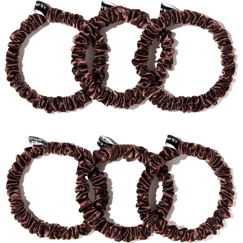 Drowsy Sleep Co . Skinny Scrunchie Set In Brown