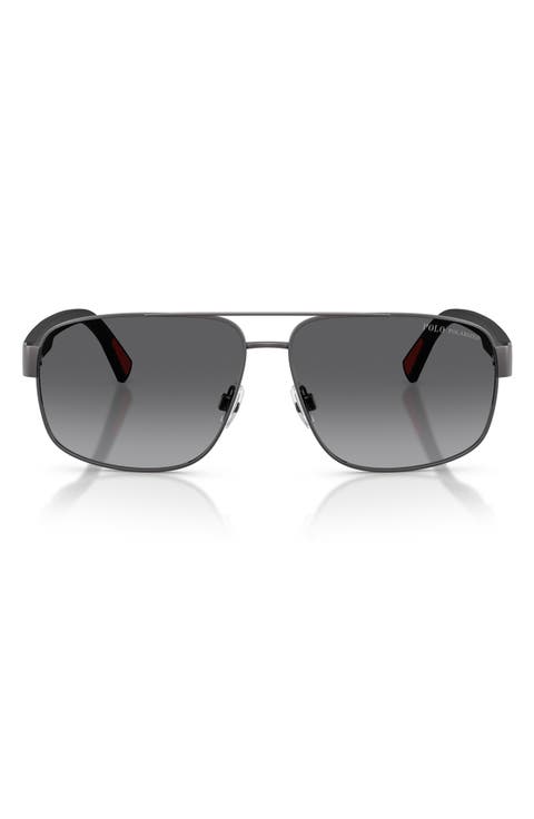 61mm Gradient Polarized Pilot Sunglasses