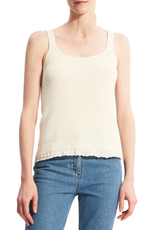 Brist Lace Trim Cotton Blend Tank Top